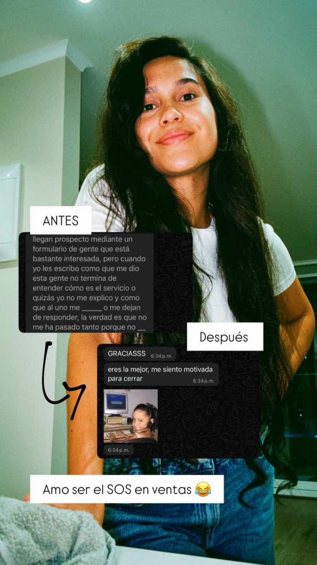 Antes y después de una conversación de venta